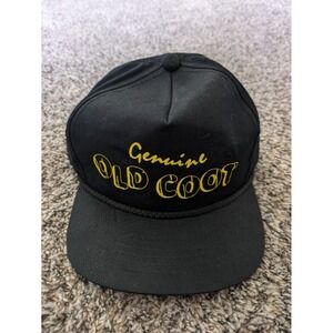 Vintage Genuine Old Coot Snapback Trucker Rope Hat Black Yellow YoungAn OSFM